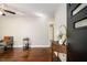 Bright living room featuring hardwood floors and modern decor elements at 863 Needle Rock Dr, Stonecrest, GA 30083