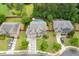 An aerial view of the house, showcasing the well-maintained yard, lush greenery, and neighborhood at 470 Wagon Hill Ln, Sugar Hill, GA 30518