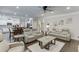 Open-concept living area with modern seating that flows into the kitchen at 470 Wagon Hill Ln, Sugar Hill, GA 30518