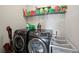 Functional laundry room with modern washer, dryer, and ample storage space at 397 Victory Ln Ln, Locust Grove, GA 30248