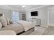 Spacious main bedroom with large bed, tray ceilings, TV and dresser at 620 Neel Reid Dr, Roswell, GA 30075