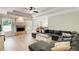 Inviting living area showcasing a fireplace and a comfortable sectional sofa at 130 Stewart Hollow Ln, Covington, GA 30016