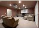 Finished basement with home theater projector and screen at 5 Glenn Eagles Vw, Hiram, GA 30141