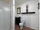 Basement bathroom with a shower, toilet and vanity at 5 Glenn Eagles Vw, Hiram, GA 30141
