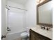 Bathroom featuring a stand-up shower and vanity with a large mirror at 5 Glenn Eagles Vw, Hiram, GA 30141