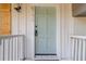 Inviting front entrance features a freshly painted door, shutters, updated hardware and fixtures at 6192 Holiday Blvd, Forest Park, GA 30297
