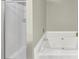 Bathroom showcasing a soaking tub with a shower, with its sleek, minimalist design creating a relaxing atmosphere at 1936 Lakeshore Overlook Circle Nw Cir, Kennesaw, GA 30152