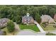 Beautiful aerial shot of a classic brick home surrounded by mature trees at 2145 Sugarstone Ct, Lawrenceville, GA 30043