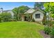 Green backyard featuring a single-Gathering home with a covered porch, surrounded by trees and lush greenery at 407 Westside Dr, Roswell, GA 30075