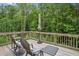 Relaxing deck area with outdoor seating and wooded view at 5662 Valley Loop, Fairburn, GA 30213
