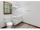 Basement bathroom featuring single sink vanity and vinyl flooring at 1904 Britt Dr, Snellville, GA 30078