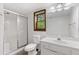 Basement bathroom featuring tub/shower combo and single sink vanity at 1904 Britt Dr, Snellville, GA 30078