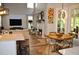 Well-lit living space with large windows and a dining nook adjacent to a modern kitchen at 1951 Barrett Knoll Nw Cir, Kennesaw, GA 30152
