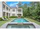 Expansive backyard with a pool, spa, and lush greenery, perfect for outdoor enjoyment at 6440 Westchester Pl, Cumming, GA 30040