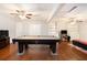 Finished basement features a pool table and recessed lighting at 8605 Stone Creek Ct, Douglasville, GA 30135
