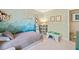 A bedroom with mountain mural and play area at 130 Sunnybrook Ln, Woodstock, GA 30188