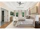 Spacious main bedroom with tray ceilings, hardwood floors, and lots of natural light at 3233 Osborne Ne Rd, Brookhaven, GA 30319