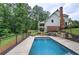 Beautiful backyard with a pool, patio, landscaping, grassy lawn and fenced yard at 6095 Fords Nw Rd, Acworth, GA 30101