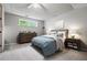 Basement bedroom with egress window, carpet and ceiling fan at 115 Bennett Farms Dr, Acworth, GA 30102