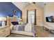 Spacious bedroom with vaulted ceiling, mounted TV, and plush carpet at 2230 Laurel Lake Dr, Suwanee, GA 30024