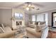 Comfortable living room featuring a white fireplace, plush couches, and a bright, inviting atmosphere at 2573 Mistletoe Ln, Snellville, GA 30039