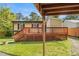 Backyard features a wooden deck, a lattice enclosure, and a green lawn at 961 Lindbergh Ne Dr, Atlanta, GA 30324