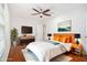 Stylish bedroom with hardwood floors, ceiling fan, and modern decor at 961 Lindbergh Ne Dr, Atlanta, GA 30324