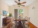 Bright dining room with hardwood floors, modern light fixture, and sliding door to patio at 961 Lindbergh Ne Dr, Atlanta, GA 30324