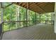 Expansive back deck with wood flooring, perfect for enjoying the surrounding greenery and outdoor living at 7650 Abbey Glen Dr, Cumming, GA 30028