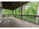 Spacious wooden deck with metal railings overlooking lush green trees providing a relaxing outdoor space at 7650 Abbey Glen Dr, Cumming, GA 30028