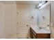 Bathroom showcasing a vanity with a large mirror and updated fixtures, bright and airy at 206 Traditions Dr, Loganville, GA 30052