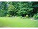Spacious backyard with a well-manicured lawn and mature trees, perfect for outdoor relaxation and activities at 2407 Cove Lake Way, Lithonia, GA 30058