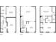 Floor plan of three floors showing the layout and dimensions of rooms including the garage at 5589 Trace Views Dr, Norcross, GA 30071