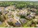 Stunning aerial view of the real estate, highlighting its location in a lush, green neighborhood with mature trees and landscaping at 4457 Equity Ct, Ellenwood, GA 30294