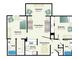 Detailed floor plan of a home with multiple bedrooms, bathrooms, living spaces, and kitchen at 1800 Clairmont Lk # 630, Decatur, GA 30033