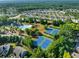 Aerial view of community amenities: tennis courts, pool and clubhouse at 5157 Sunlake Dr, Hoschton, GA 30548