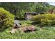 Secluded backyard nook with lush greenery, chair, and fire pit to create a tranquil outdoor retreat at 217 Cedar Trl, Jonesboro, GA 30238
