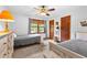 Bedroom with carpet, ceiling fan, and two twin beds at 217 Cedar Trl, Jonesboro, GA 30238