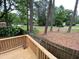 Wooden deck overlooking a backyard area with fencing and landscaping at 1177 Baker Ln, Marietta, GA 30062
