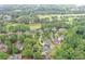 Aerial view of a neighborhood featuring lush trees and well-maintained homes, near the golf course at 7615 Laurel Oak Dr, Suwanee, GA 30024