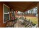 Back porch with seating, wood ceiling, and a view of the backyard at 4800 Silverberry Nw Ln, Acworth, GA 30102