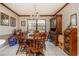 Dining room with a wood table, chairs, and a chandelier at 4800 Silverberry Nw Ln, Acworth, GA 30102