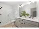 Modern bathroom featuring double vanity, walk-in shower, and neutral color palette at 1196 Wylie Se St, Atlanta, GA 30316
