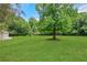 Lush backyard with a mature tree offering plenty of shade and space for outdoor activities at 3332 Oak Grove Rd, Loganville, GA 30052