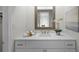 Bathroom featuring a white vanity with a marble countertop at 4960 Meadow Ln, Marietta, GA 30068