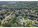 Aerial view of the community with mature trees and lush landscaping surrounding well-maintained homes at 405 Mount Vernon Ct, Woodstock, GA 30189