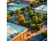 Aerial view of the neighborhood featuring a central park with a gazebo at 1063 Winding Branch Dr, Canton, GA 30114