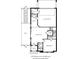 Basement floor plan featuring a recreation room, bedroom, bathroom, two-car garage, and patio at 2210 Park Walke Dr, Alpharetta, GA 30009
