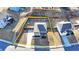 Aerial view showing property lines of a two-story home with fenced backyard at 4825 Odum View Ln, Cumming, GA 30040
