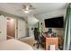 Bedroom with an office space, a ceiling fan, and natural light from the window at 41 Wexford Nw Cir, Cartersville, GA 30121